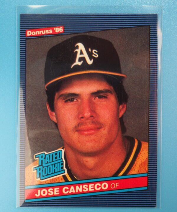 1986 Jose Canseco Donruss Rated Rookie Rookie Card #39