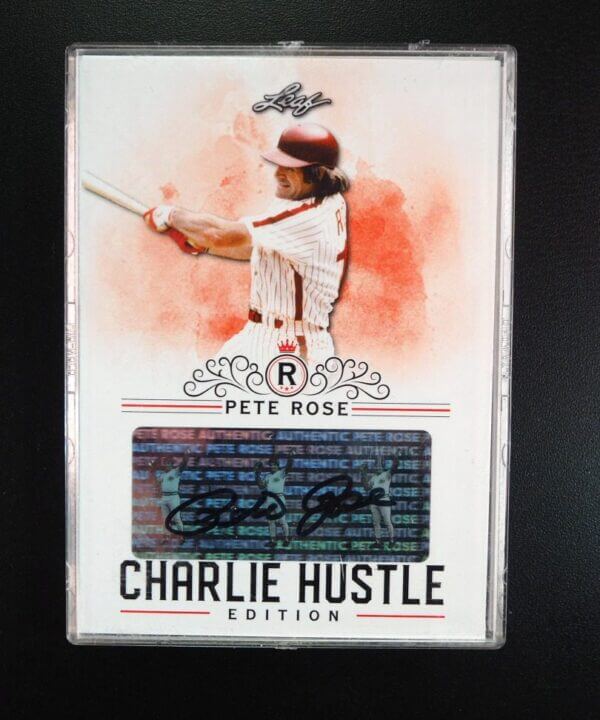 Pete Rose Reds Leaf Charlie Hustle Edition Autographed Card Set