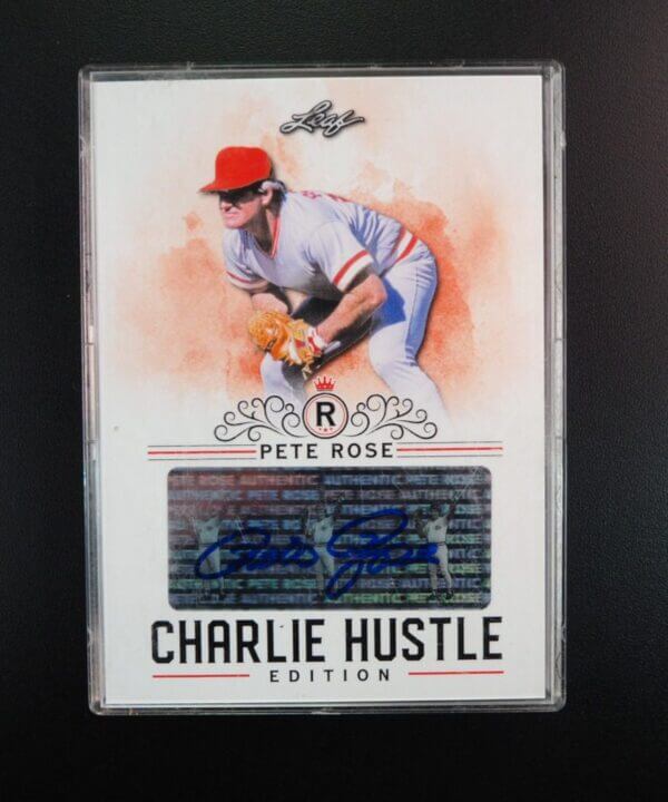 2020 Leaf Charlie Hustle Edition Auto Pete Rose Auto Blue Ink