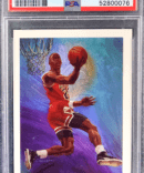 1990-91 NBA Hoops Team Checklist #358 Michael Jordan Bulls PSA 9