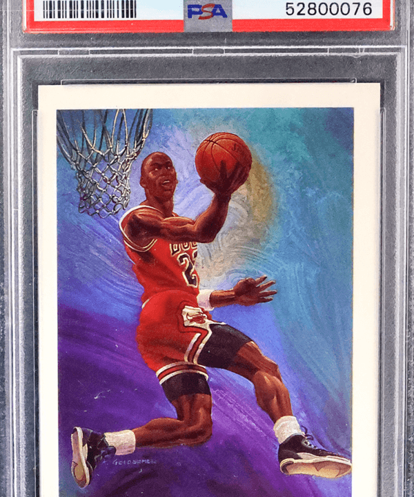 1990-91 NBA Hoops Team Checklist #358 Michael Jordan Bulls PSA 9