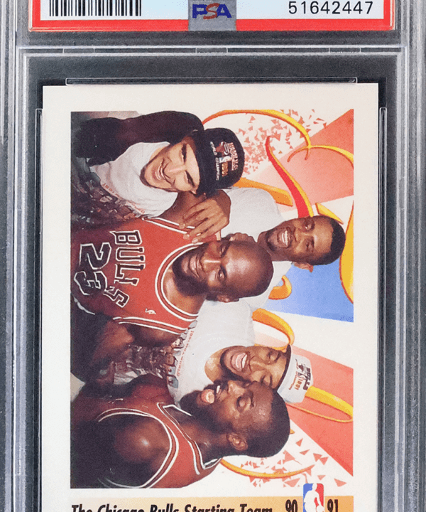 1990 NBA Hoops #358 Michael Jordan Team Checklist Basketball Card PSA 9 Mint