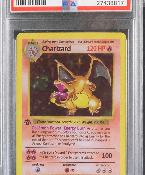 1999 Pokemon English Base Set Shadowless 1st Edition Charizard PSA 10 Holo Proxy