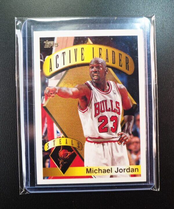 Michael Jordan #4 Active Leader Steals 1995 Topps NBA Card Chicago Bulls HOF