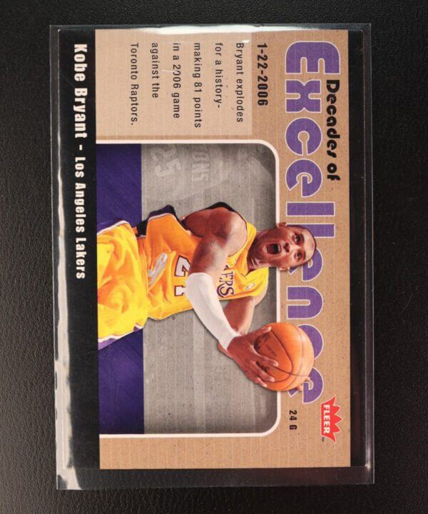 2007-08 Fleer Decades of Excellence Kobe Bryant #15 HOF Los Angeles Lakers
