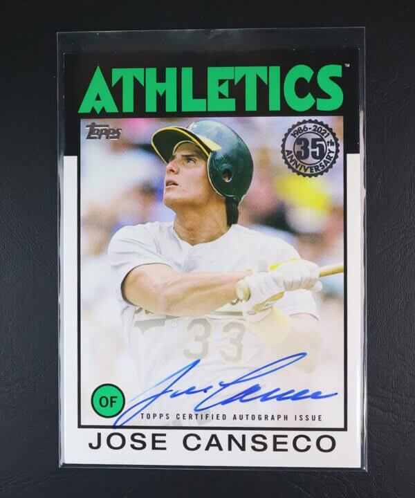 2021 Topps Series 1 Jose Canseco 1986 Topps Autographed
