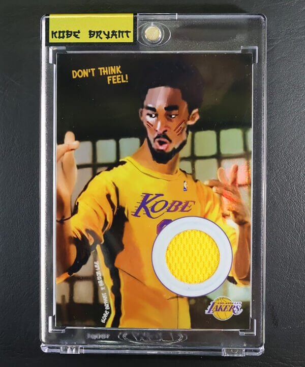 1996 Kobe Bryant RC x Bruce Lee Los Angeles Lakers Yellow Jersey Numbered