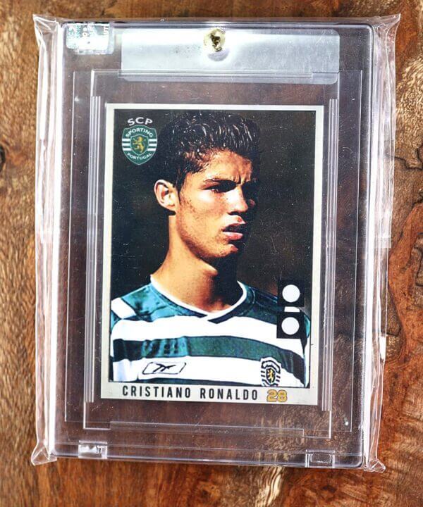 2003 Cristiano Ronaldo rookie 2003 Sporting Mini Card Remixa Propriedad 28. Custom Rookie Italian Import