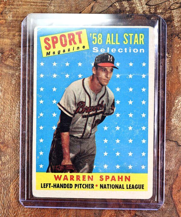 1958 Topps Set Break #494 Warren Spahn Sport Magazine All Star Selection Card
