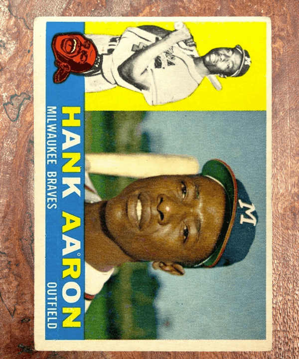 1960 Hank Aaron Topps #300 Milwaukee Braves Trading Card