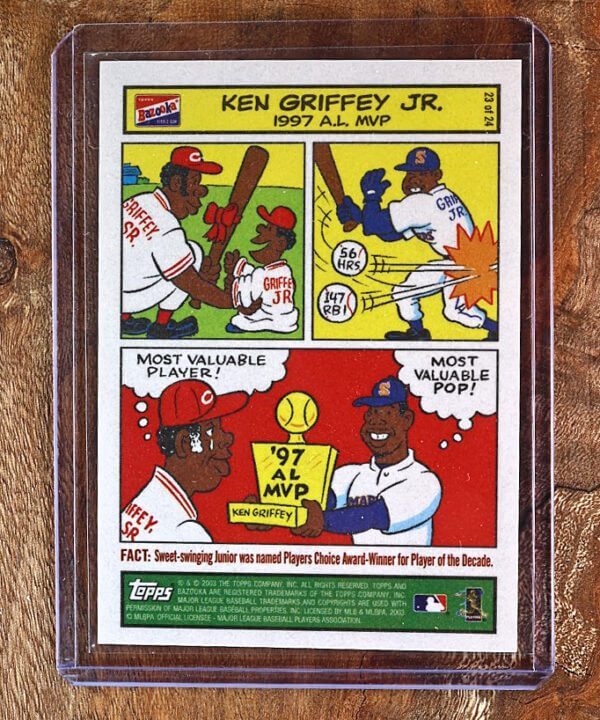 2003 Topps Bazooka Comics Insert #23 Ken Griffey Jr. & Sr. 1997 AL MVP Mariners