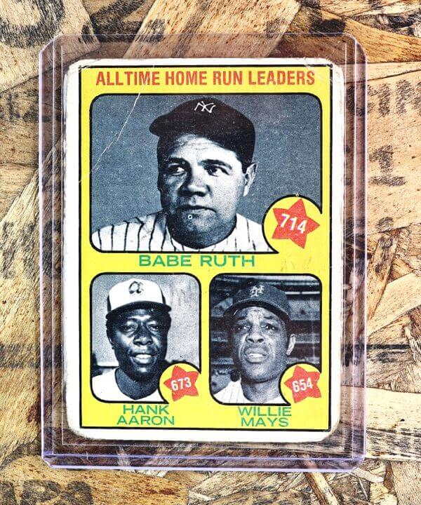 1973 Topps Ruth Aaron Mays All Time Home Run Leaders Card #1