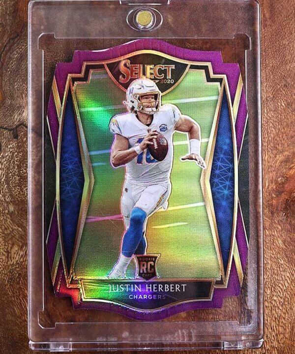 2020 Panini Select Tri Color Die Cut #144 Justin Herbert RC Rookie Chargers