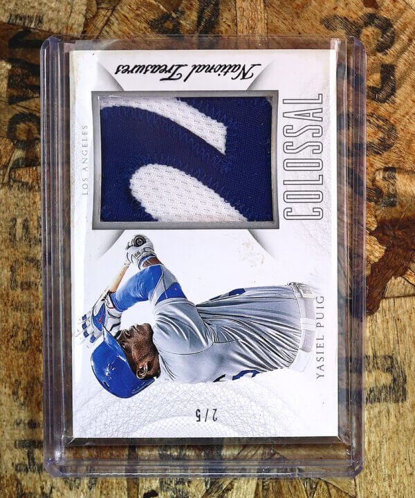 2015 Yasiel Puig Panini National Treasures Colossal Logo Patch