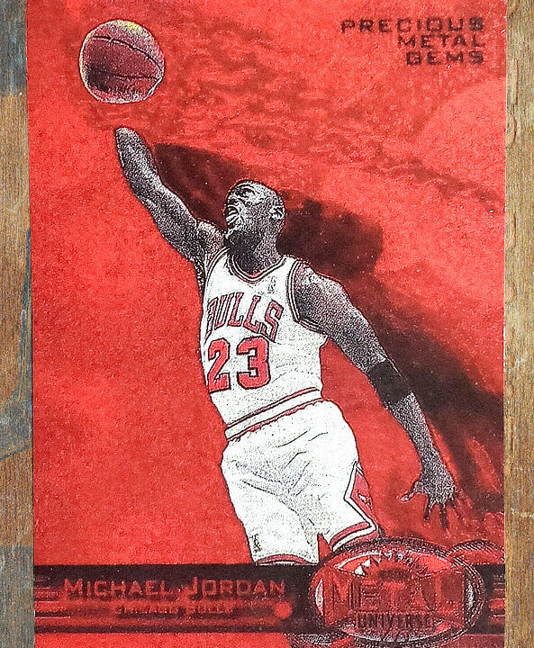 1997 METAL UNIVERSE PRECIOUS METAL GEMS MICHAEL JORDAN PMG RED 12/100 #23