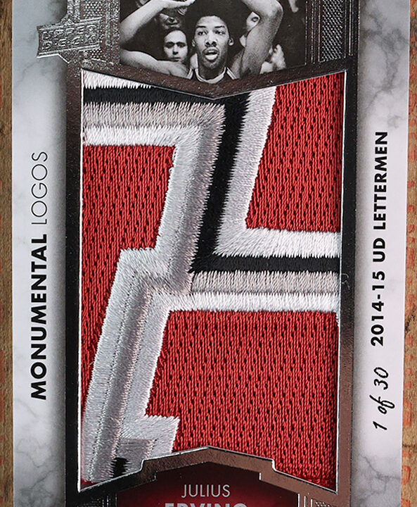 2014-15 Upper Deck Lettermen Julius Erving MONUMENTAL LOGOS PATCH #1/30
