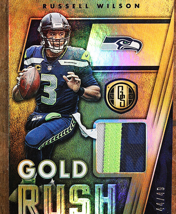 2019 Panini Gold Standard Russell Wilson Gold Rush Patch SP #/49 Broncos #GR-26