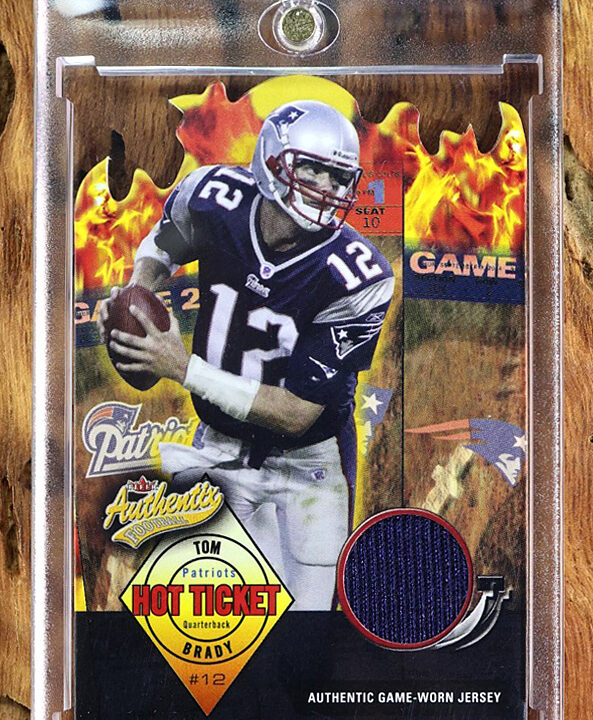 2004 Tom Brady Fleer Authentix Hot Ticket Tom Brady Die Cut /500 Jersey