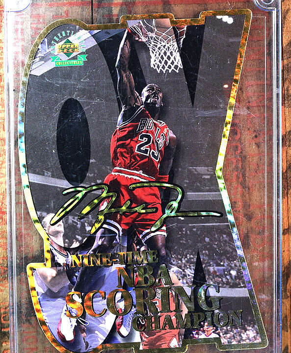 1997 Upper Deck Michael Jordan 9 Time Scoring Champion Die-Cut Jumbo /5000
