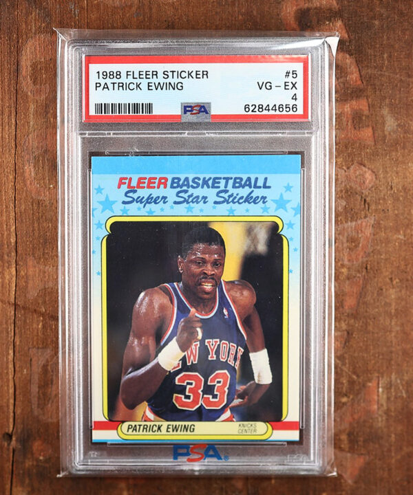 1988 Fleer Sticker Patrick Ewing New York Knicks #5 PSA 4