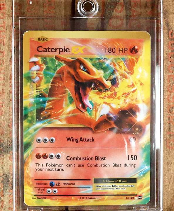Pokémon Charizard Caterpie ERROR card fake